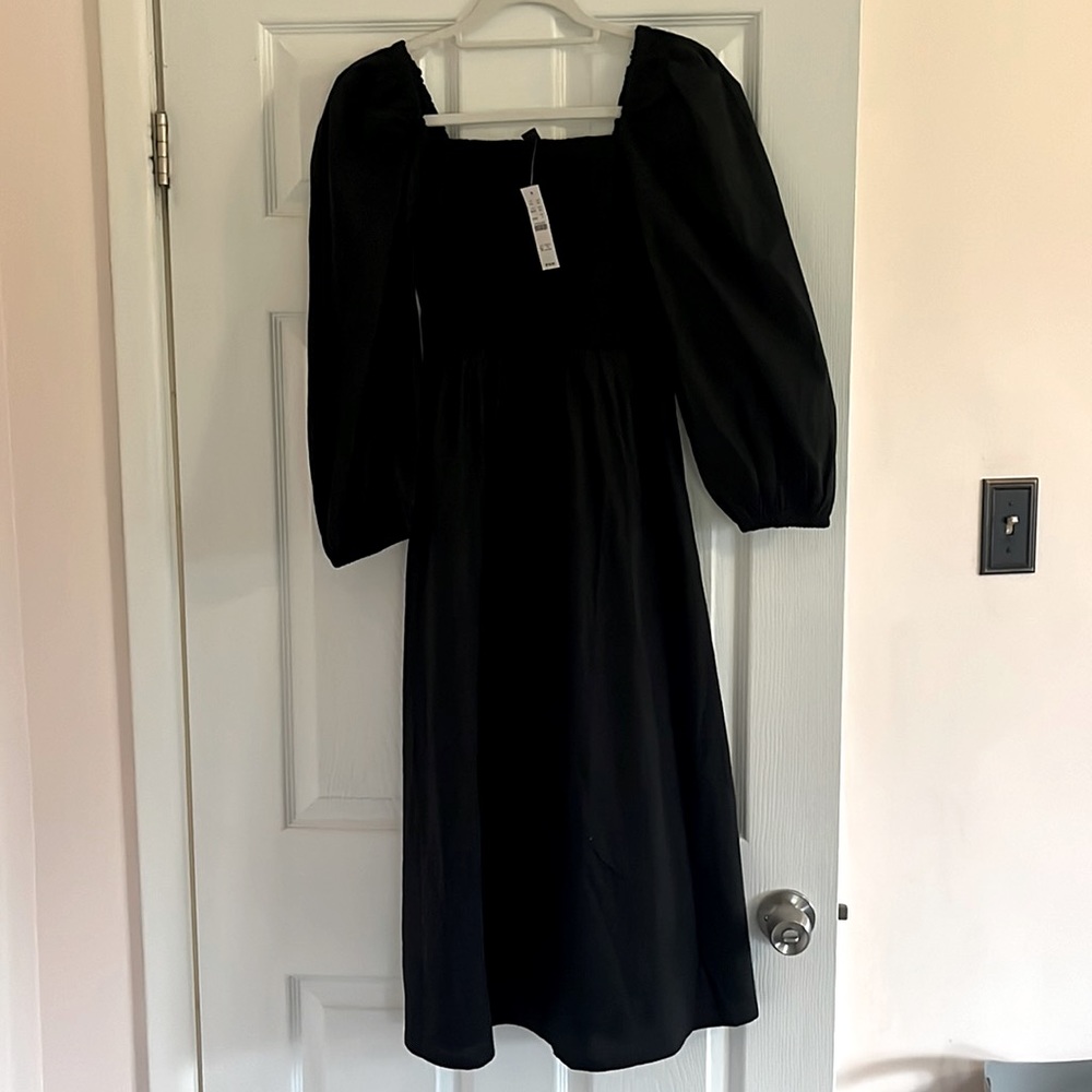 J.Crew black smocked dress size Small